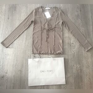 Brand New w/ Tags Oak + Fort Long Sleeve Top with Front ties